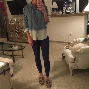 Blue-jean button up top